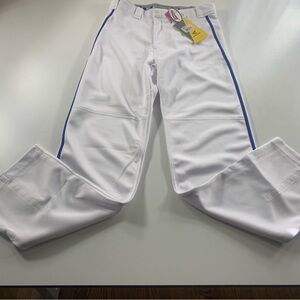 Easton Mako 2 Youth X-Large Baseball Pant White w/ Royal Piping Adjustable